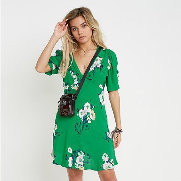 Free People | Dresses | Nwt Freepeople Green Floral Dress | Poshmark